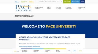 Accepted Students | Admission and Aid | PACE UNIVERSITY