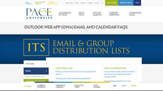 Outlook Web App (OWA) Email and Calendar FAQs - Pace University