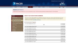 CM/ECF Help Desk Phone Numbers - Pacer