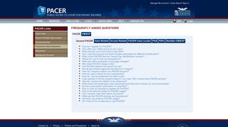 PACER - Frequently Asked Questions