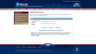 Manage My Account - Login - Pacer