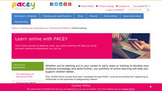 Online training | PACEY