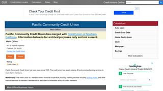 Pacific Community Credit Union (Closed) - Credit Unions Online