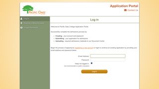 Pacific Oaks College: Log in