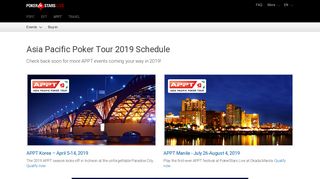 Asia Pacific Poker Tour - APPT - Live Poker Tournaments