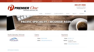 Pacific Specialty / McGraw Agent in CA | Premier One Insurance in ...