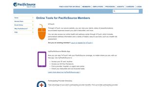 Online Tools for PacificSource Members - PacificSource Health Plans
