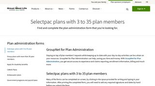 Selectpac plans with 3 to 35 plan members | Great-West Life in Canada