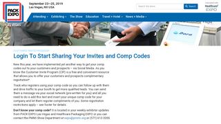 Login To Start Sharing Your Invites and Comp Codes | Pack Expo ...