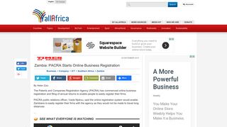 Zambia: PACRA Starts Online Business Registration - allAfrica.com