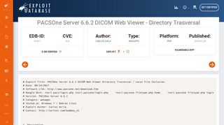 PACSOne Server 6.6.2 DICOM Web Viewer - Directory Trasversal