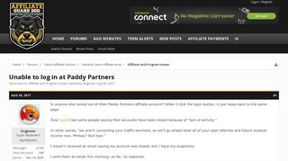 Unable to log in at Paddy Partners | Affiliate Guard Dog - Casino ...