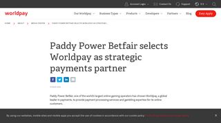 Paddy Power Betfair selects Worldpay as strategic payments partner ...