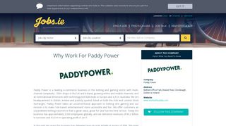 Paddy Power Careers, Paddy Power Jobs in Ireland jobs.ie