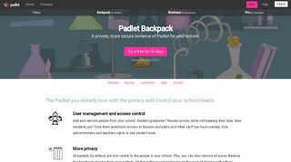 Features - Padlet Backpack