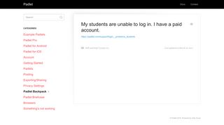 My students are unable to log in. I have a paid account. - Padlet