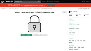 Access, enter, lock, login, padlock, password icon