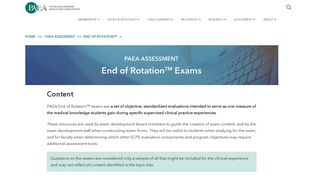 End of Rotation™: Content - Physician Assistant Education Association