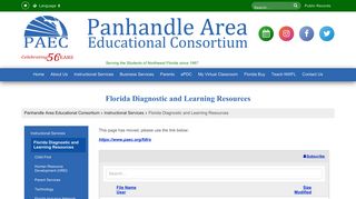 Florida Diagnostic and Learning Resources - Panhandle Area ...