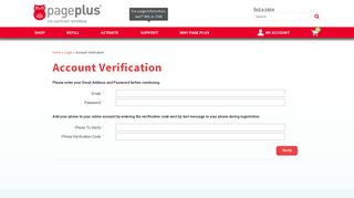 Account Verification | Page Plus Cellular