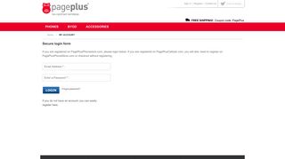 Secure login form - Page Plus Cellular
