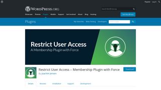 Restrict User Access – Membership Plugin with Force | WordPress.org