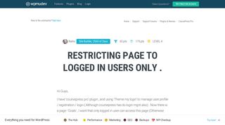Restricting page to logged in users only . - WPMU Dev