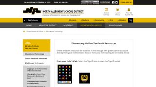 Educational Technology / Tiger ID Online Textbook Page- Elementary