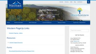 Western PageUp Links | Human Resources