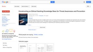 Constructing an Ethical Hacking Knowledge Base for Threat ... - Google Books Result