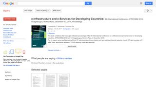 e-Infrastructure and e-Services for Developing Countries: 8th ... - Google Books Result