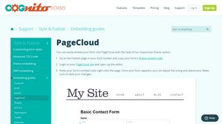 PageCloud - Cognito Forms Support