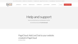 PageCloud: Add LiveChat to your website created in PageCloud