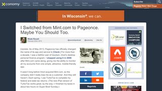 Xconomy: I Switched from Mint.com to Pageonce. Maybe You Should ...