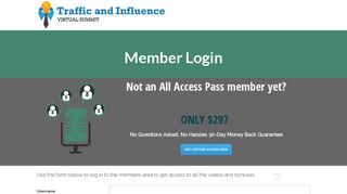 Login Page - Traffic and Influence Summit