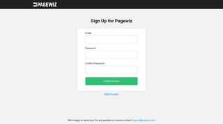 Create an account - Pagewiz