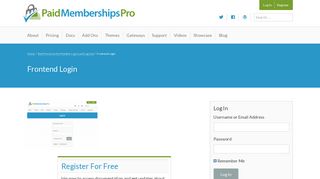 Frontend Login – Paid Memberships Pro