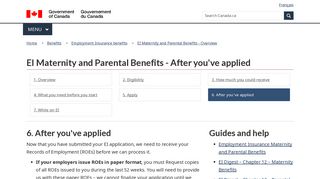 EI Maternity and Parental Benefits -After you`ve applied - Canada.ca