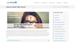 How to Check Your CIBIL Score | Paisabazaar.com