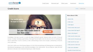 Credit Score - Get FREE Credit Report & Credit ... - Paisabazaar.com