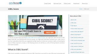 CIBIL Score - Learn How to Check CIBIL Score ... - Paisabazaar.com