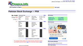 Stock summary for Pakistan Stock Exchange (PSX) -- pkfinance.info