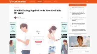 Mobile Dating App Paktor Is Now Available On Web! - Vulcan Post