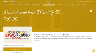 New Members Win Up To $1000! | Palace Casino Resort
