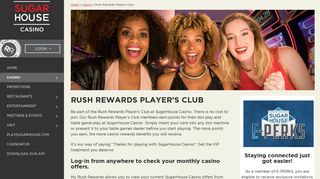 Rush Rewards Player's Club | Earn Rewards | SugarHouse Casino in ...