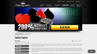 Casino Games: Play Online Casino Games at Palace of Chance Casino