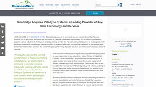 Broadridge Acquires Paladyne Systems, a Leading Provider of Buy ...