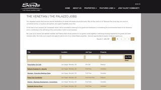 The Venetian | The Palazzo Jobs - Jobs at Las Vegas Sands