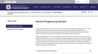 Choice Programs by School - The School District of Palm Beach ...