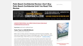 Palm Beach Confidential Login - Palm Beach Confidential Review